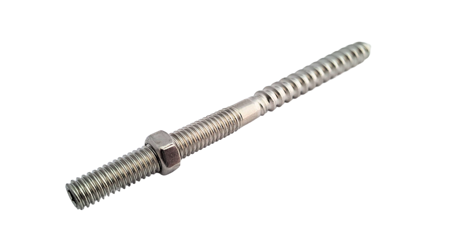 Dual Thread Wood Screw with Right hand thread for 4mm Cable